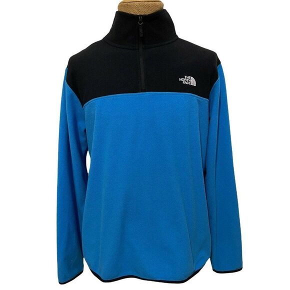 THE NORTH FACE Men's Half Zip Jacket Black BABY Blue Two Toned Sized Large - Picture 1 of 7